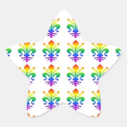 Rainbow Fleur-de-lis Ster Sticker (Voorkant)