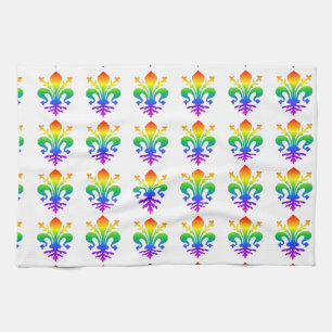 Rainbow Fleur-de-lis Theedoek