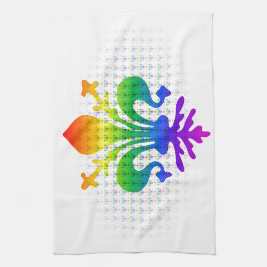 Rainbow Fleur-de-lis Theedoek (Verticaal)