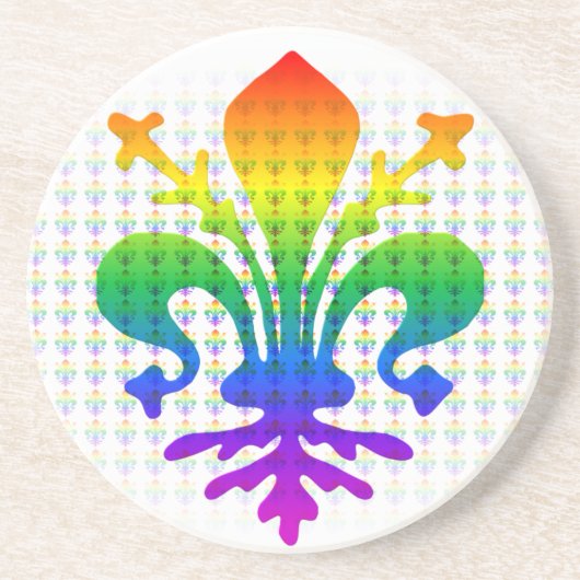 Rainbow Fleur-de-lis Zandsteen Onderzetter (Voorkant)