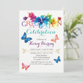 Rainbow Floral Afstuderen Kaart (Staand voorkant)
