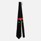 Rainbow Floral Black Tropical Cravate (Devant)