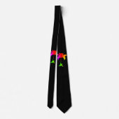 Rainbow Floral Black Tropical Cravate (Dos)