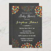 Rainbow Floral Chalkboard Baby shower Uitnodiging (Voorkant / Achterkant)