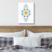 Rainbow Floral Fountain Sierstip Mandala Canvas Afdruk (Insitu (Slaapkamer))