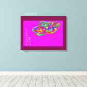 Rainbow Floral Fur Feathered Hat Canvas Afdruk (Insitu (Houten vloer))