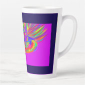 Rainbow Floral Fur Feathered Hat Latte Mok (Rechts)