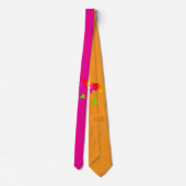 Rainbow Floral Hot rose Orange Cravate tropical (Dos)