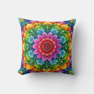 Rainbow Floral Kussen