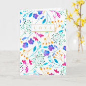 Rainbow Floral Pattern Aquarel Groetjes Kaart (Gele Bloem)