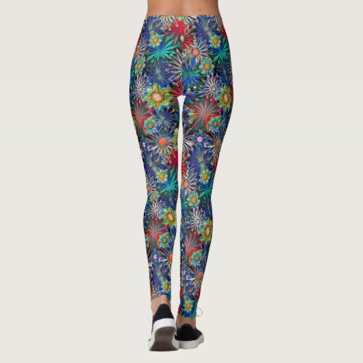 Rainbow Floral Pattern Leggings (Dos)