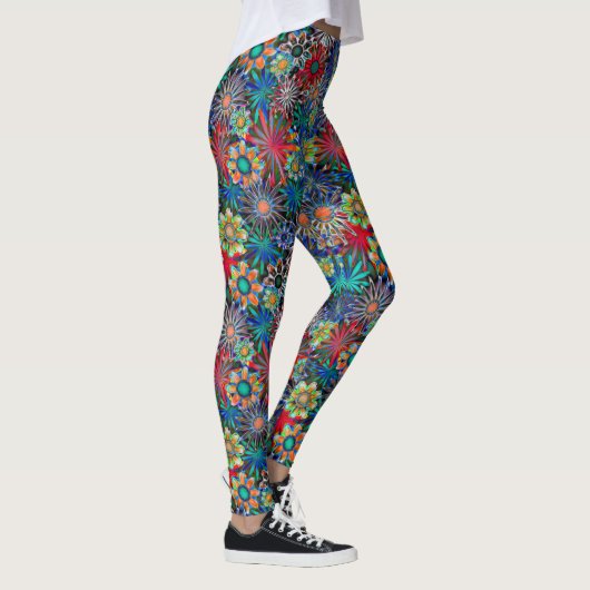 Rainbow Floral Pattern Leggings (Droite)