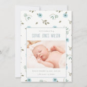 Rainbow Floral Photo Baby Boy Faire-part de naissa (Devant)