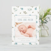 Rainbow Floral Photo Baby Boy Faire-part de naissa (Debout devant)