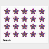 Rainbow Floral Sprinkles Ster Sticker (Vel)