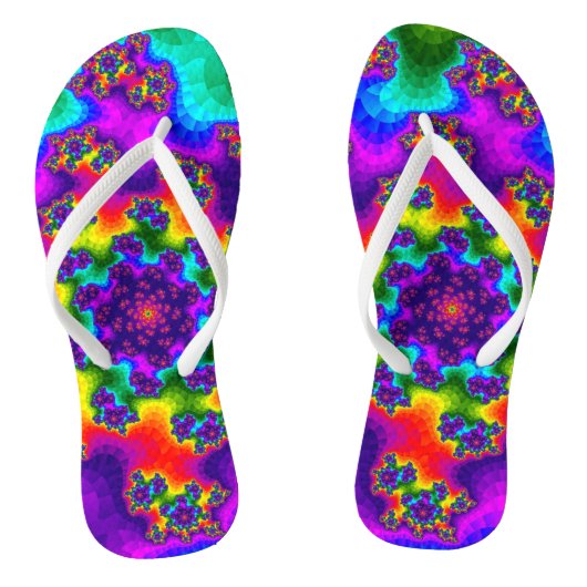 Rainbow Floral Sprinkles Teenslippers (Voetbed)