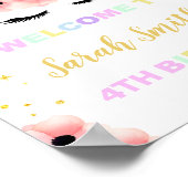 Rainbow Floral Unicorn Affiche de bienvenue de fêt (Coin)