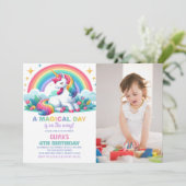 Rainbow Floral Unicorn Invitations Anniversaire Ph (Debout devant)