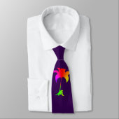 Rainbow Floral violet Cravate tropical (Attaché)