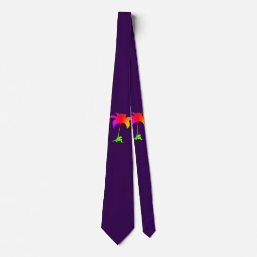Rainbow Floral violet Cravate tropical (Devant)