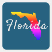 Rainbow Florida State Silhouette Vierkante Sticker (Voorkant)