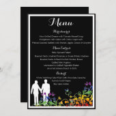 Rainbow Flourish Gay Wedding Dinner Menu (Voorkant / Achterkant)