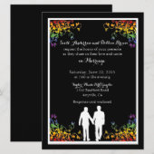 Rainbow Flourishes Gay Wedding Invitations Kaart (Voorkant / Achterkant)