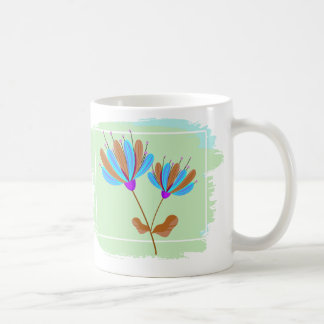 Rainbow Flower Brush Stroke Geometrisch ontwerp Koffiemok
