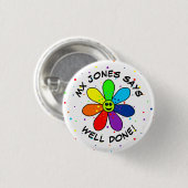 Rainbow Flower Goed Gereed Button (Voorkant /achterkant)