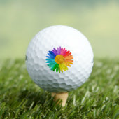 Rainbow Flower Golf Ball Golfballen (Insitu Shirt)