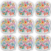 Rainbow Flower Infinity symbool | Autisme-acceptat Sticker (Voorkant)