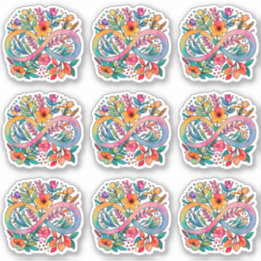 Rainbow Flower Infinity symbool | Autisme-acceptat Sticker