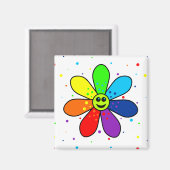 Rainbow Flower Magnet Magneet (Voorkant / Achterkant)
