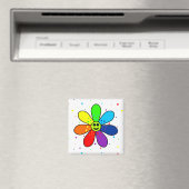 Rainbow Flower Magnet Magneet (Insitu (Vaatwasser))