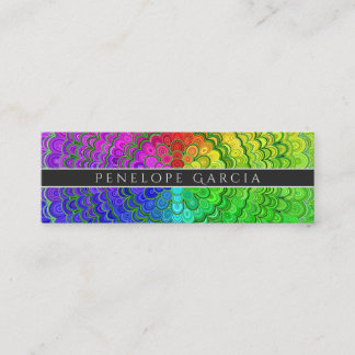 Rainbow Flower Mandala Mini Visitekaartje