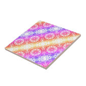 Rainbow Flower Mandala Pattern 3 Tegeltje (Zijkant)