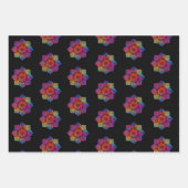 Rainbow Flower Mandala Pattern Trio Inpakpapier Vel (Voorkant)