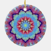 Rainbow Flower Mandala Ronde Ornament (Achterkant)