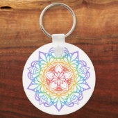 Rainbow Flower Mandala Sleutelhanger (Voorkant)