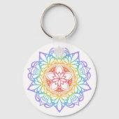 Rainbow Flower Mandala Sleutelhanger (Achterkant)