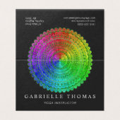 Rainbow Flower Mandala Visitekaartjes (Buitenkant ongevouwen)