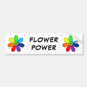Rainbow Flower Power Bumpersticker