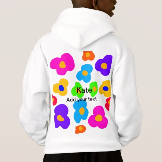 Rainbow flower pride amour ajouter nom texte lqbtq (Dos)