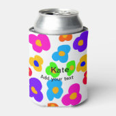 Rainbow flower pride liefde voeg naam tekst labtq blikjeskoeler (Blikje Voorkant)