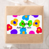 Rainbow flower pride liefde voeg naam tekst labtq etiket (Insitu)