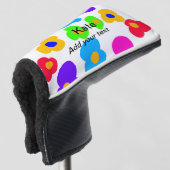 Rainbow flower pride liefde voeg naam tekst labtq  golfheadcover (3/4 voorkant)