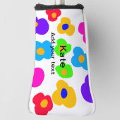 Rainbow flower pride liefde voeg naam tekst labtq  golfheadcover (Draai 90)
