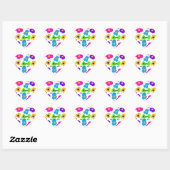 Rainbow flower pride liefde voeg naam tekst labtq  hart sticker (Vel)