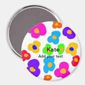 Rainbow flower pride liefde voeg naam tekst labtq magneet (Voorkant / Achterkant)