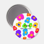 Rainbow flower pride liefde voeg naam tekst labtq magneet (Voorkant / Achterkant)